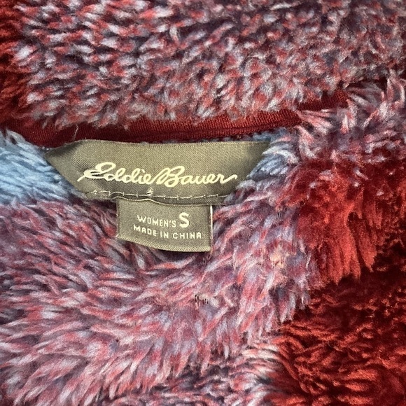 Eddie Bauer checkered faux furry material pullover. - Picture 4 of 11